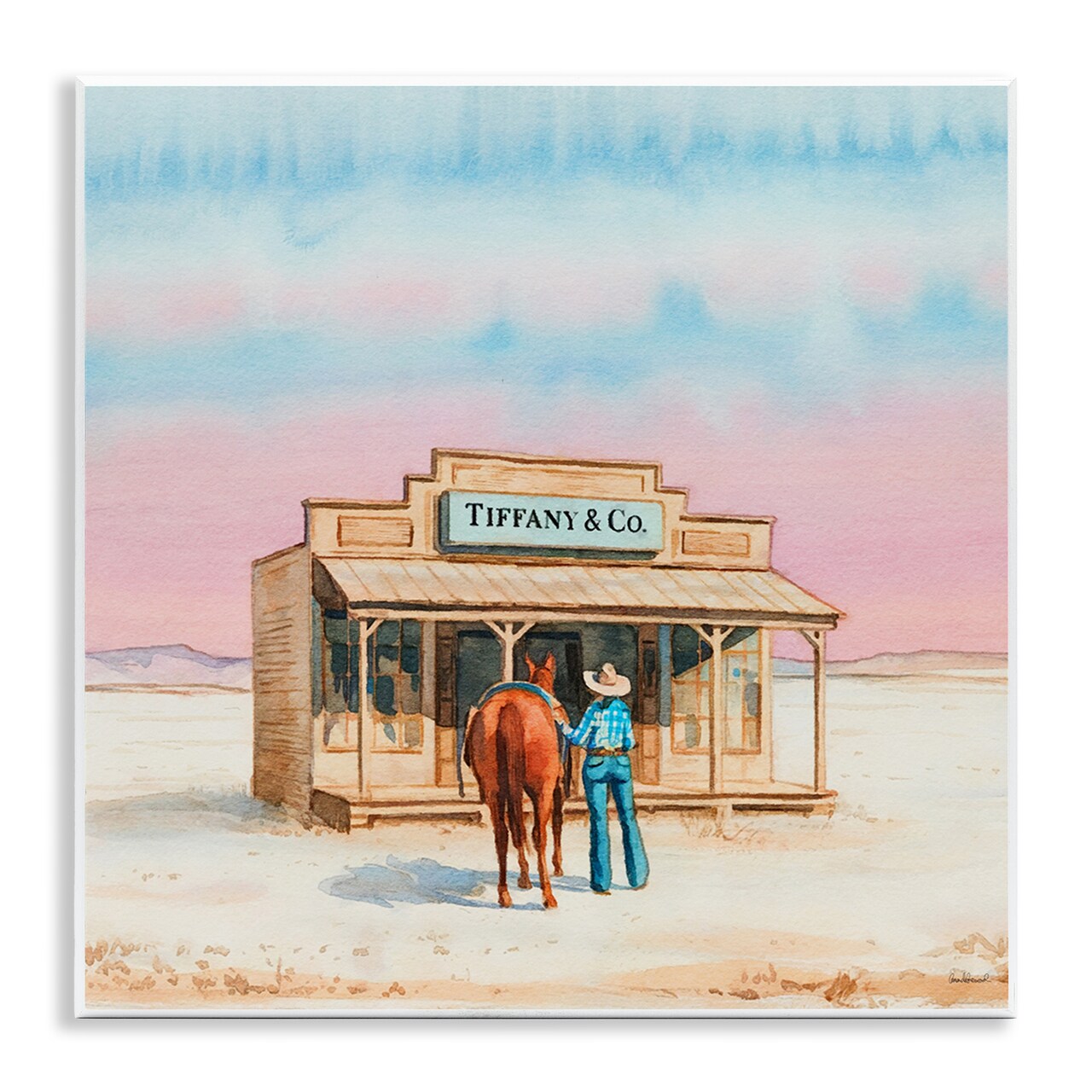 Stupell Industries Fashionista Cowgirl in Desert Wall Plaque Art Design by Amanda Greenwood